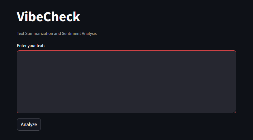 VibeCheck Sentiment Analyzer